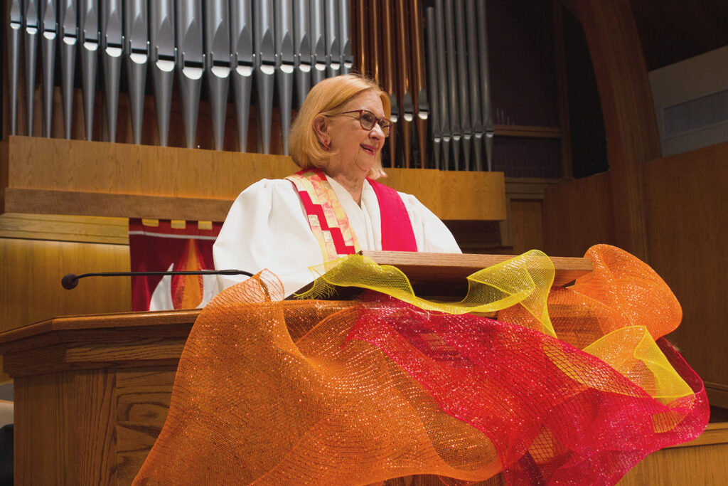 Rev. Jeanie in the pulpit